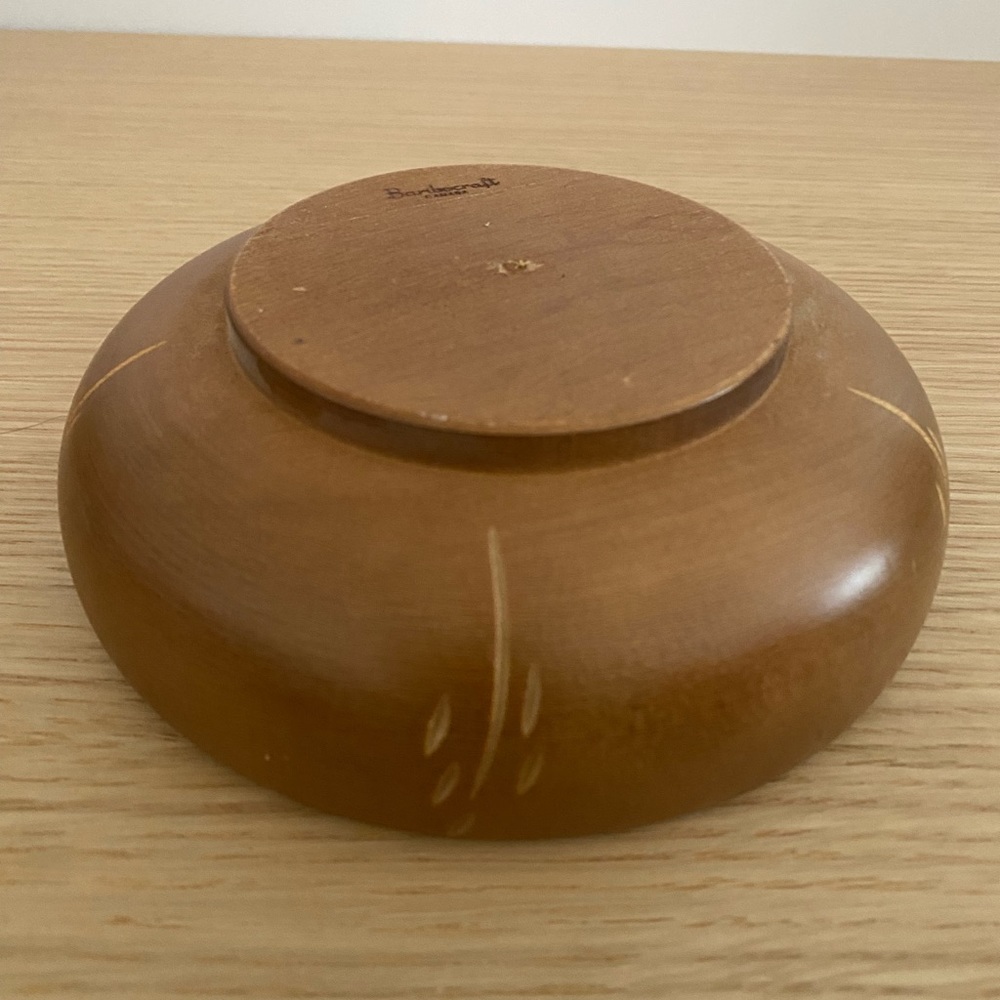 Vintage Baribocraft Canadian Maple Wood Salad Bowl with 5 Bowls - Picture 11 of 16